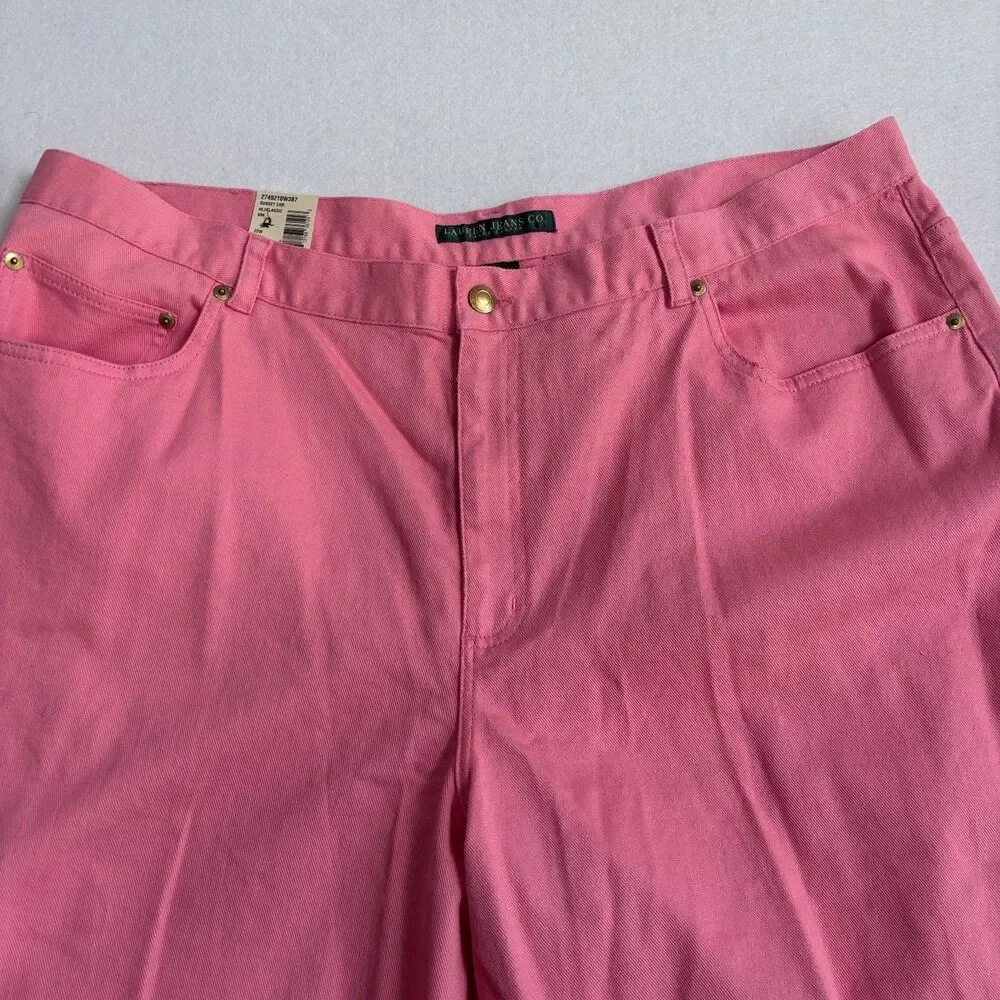 Ralph Lauren Jeans Co. Denim Capri Women's 22W Pink Casual Stretch Preppy NWT